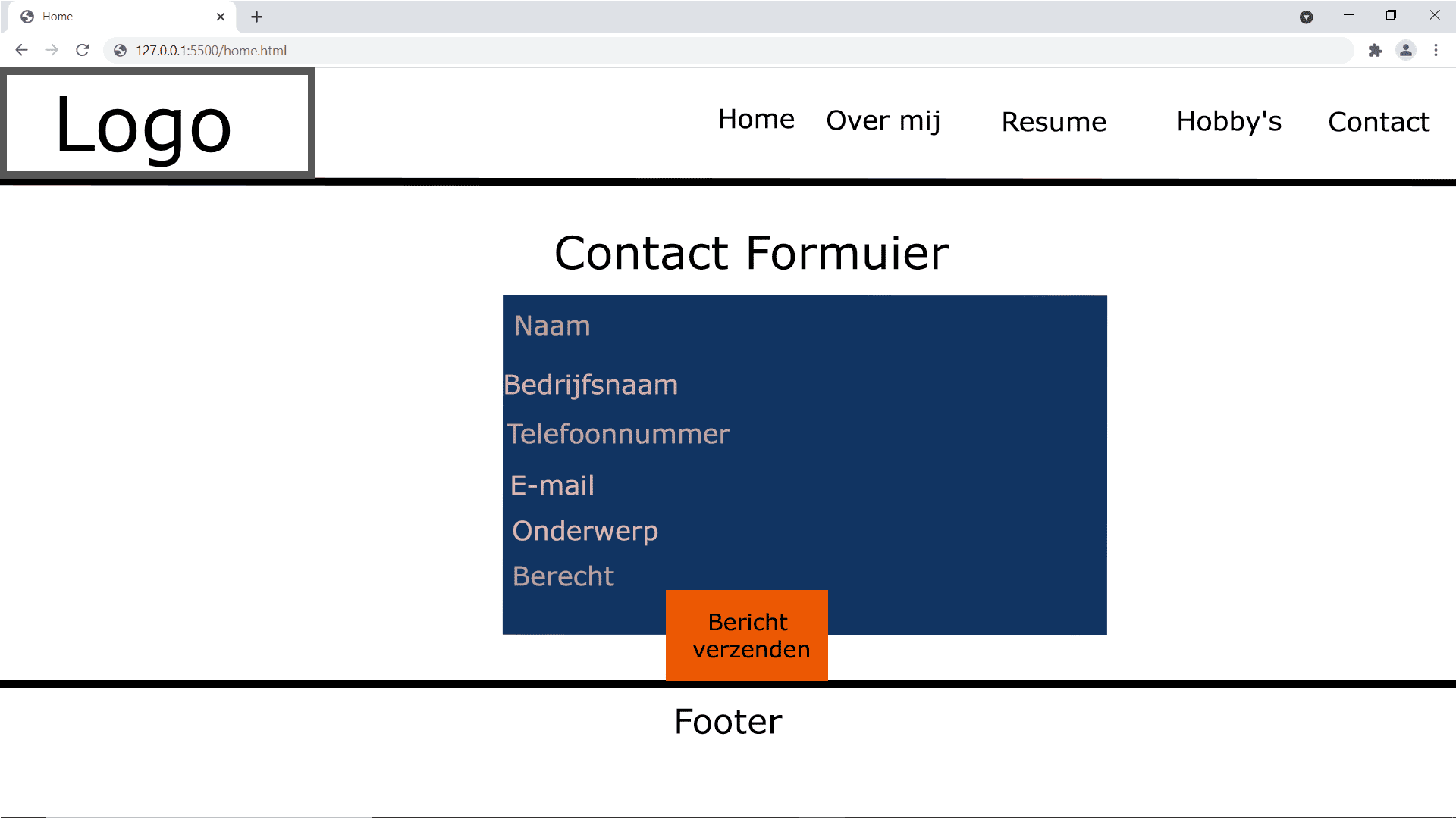 Schets Contactformulier